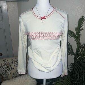 Adorable Fair Isle Cuddl Johns Henley Long Sleeve Size S